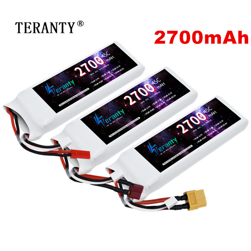 Drone Battery Connector - Tプラグ付きLiPoバッテリー、rc、fpv、飛行機、ヘリコプター、ドローン、タンク、モデルレーシングカー、ホビー、jst、xt60、2s、7.4v、2700mah、45c、1個、3個