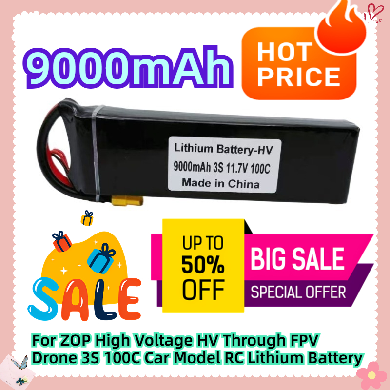 Drone Battery High Voltage - ZOP高電圧HV用FPVドローン9000mah 3S 11.7V100CカーモデルRCリチウムバッテリー