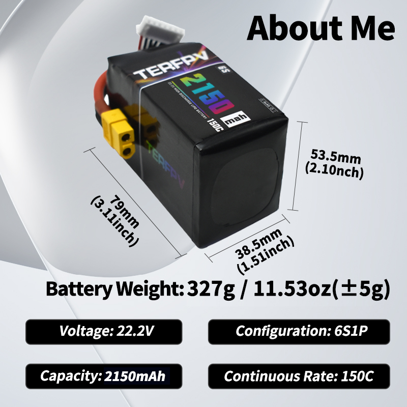 TERFPV リポバッテリー 6S 22.2V 1300/1 - Drone Battery Lipo のレビューと価格