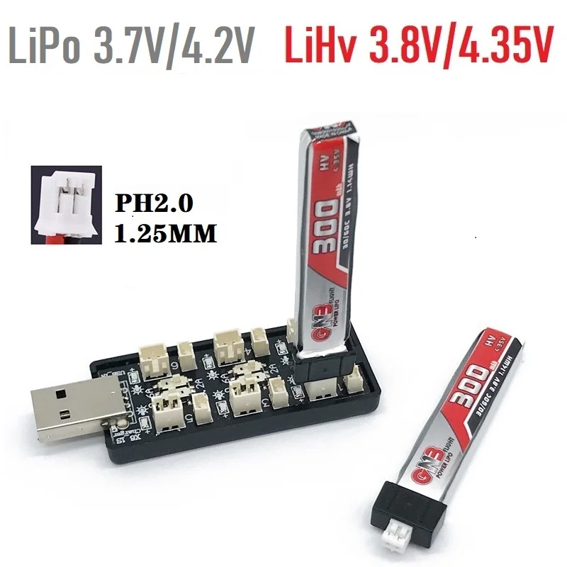 RCドローン用USBバッテリー充電器アダプター,6ch,1s - Drone Battery Balance Charger のレビューと価格