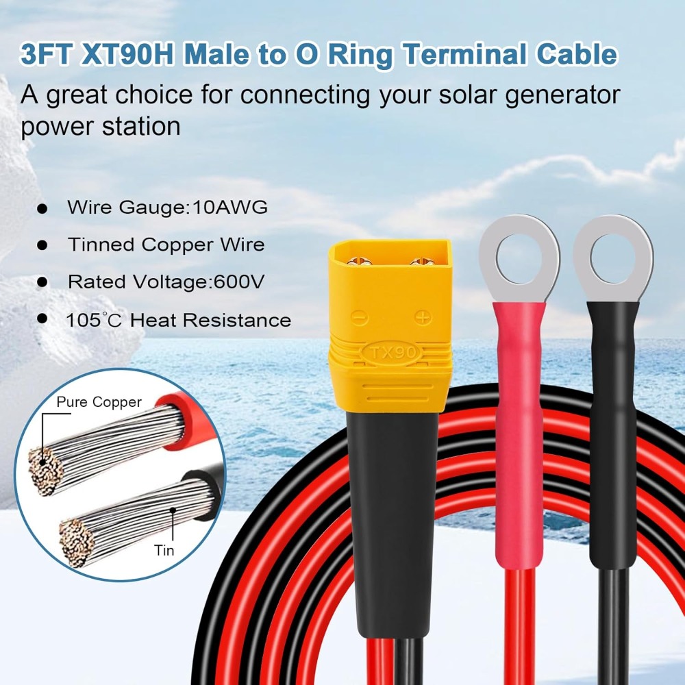 XT90-Oリング端子ケーブル 10AWG XT90Hオス- - Drone Battery Connector のレビューと価格